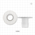 Bag Port Flange with Ribbed Base, Barbed, Natural - Fits 1 inch ID Tubing (25.4 mm) - 12040