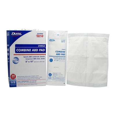 Dukal LLC Cellulose ABD Combine Pad 8x10" Sterile Not Made With Natural Rubber Latex - 5810