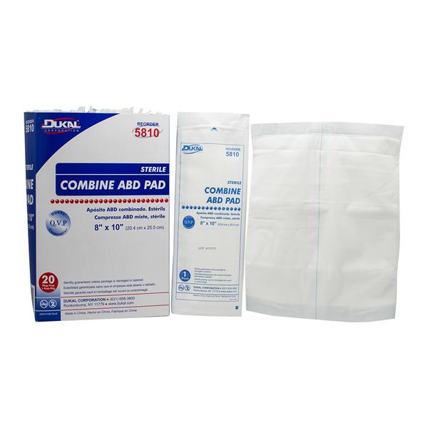 Dukal LLC Cellulose ABD Combine Pad 8x10" Sterile Not Made With Natural Rubber Latex - 5810