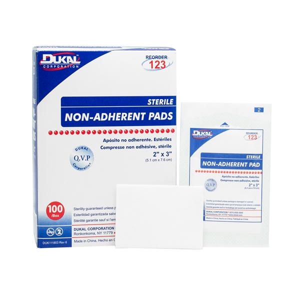 Dukal LLC Film Pad 2x3" Sterile Non-Adherent White Absorbent LF, 12 BX/CA - 123