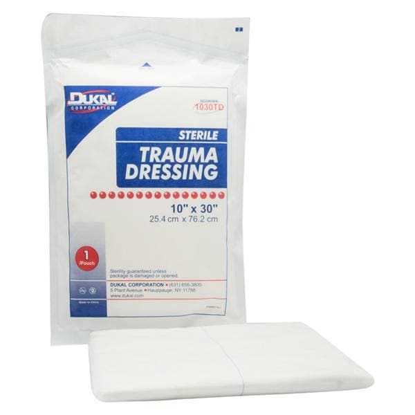 Dukal LLC Cotton Trauma Dressing 10x30" Sterile Not Made With Natural Rubber Latex - 1030TD