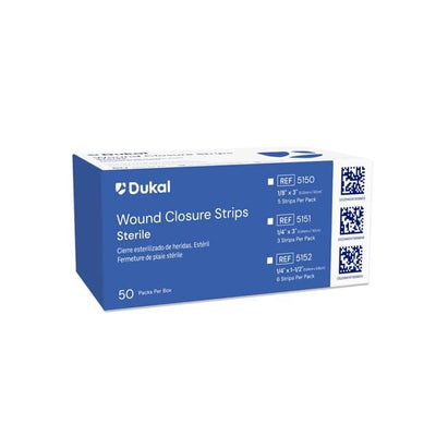 Dukal LLC  Wound Closure Strip Non-Woven Fibers 1/4x3" Breathable Transparent 150/Bx - 5151
