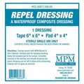 MPM Medical Repel Composite Composite Dressing 6x6" Non-Adherent Adhesive White Absorbent  - MP00084