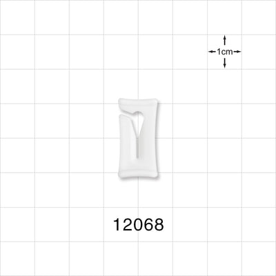 Open Jaw Slide Clamp, White - Fits 0.078 inch - 0.098 inch OD Tubing (1.98 mm - 2.5 mm) - 12068