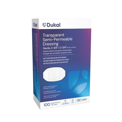 Dukal LLC Film Gauze Dressing 2-3/8x2-3/4" Sterile Adhesive Transparent LF - 4067