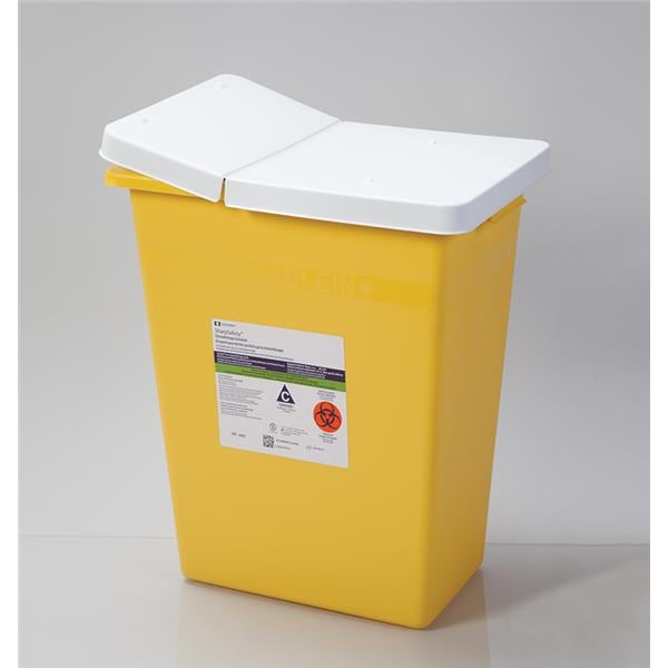 Health Care Logistics -ChemoSafety Chemotherapy Sharps Container 8gal Wht/Ylw 10-1/4x15x17" Ld PP Each 9607-01