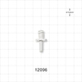 Female Luer Lock, Tubing Port, White - 0.099 inch ID/0.156 inch OD (2.51 mm/3.96 mm) - 12096