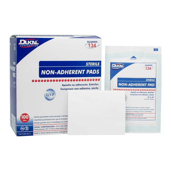 Dukal LLC Film Pad 3x4" Sterile Non-Adherent White Absorbent LF, 12 BX/CA - 134