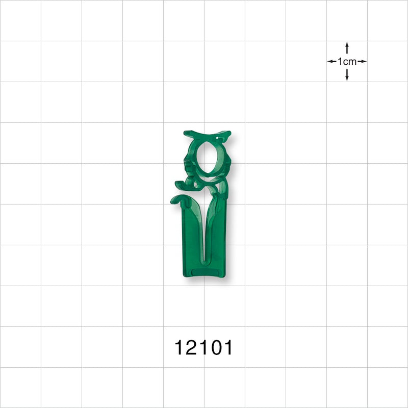 Open Jaw Slide Clamp with Tubing Holder, Green - Fits 0.079 inch OD Tubing (2.01 mm) - 12101