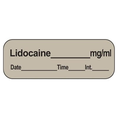 Precision Dynamics Corp. Label Lidocaine 1.5x.5 Gray 600/Rl 600/Rl - LAN-11
