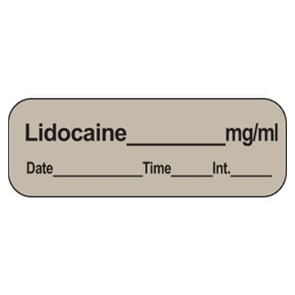 Precision Dynamics Corp. Label Lidocaine 1.5x.5 Gray 600/Rl 600/Rl - LAN-11