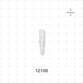 Male Luer Slip, Tubing Port, Clear - 0.15 inch ID/0.228 inch OD (3.81 mm/5.79 mm) - 12108