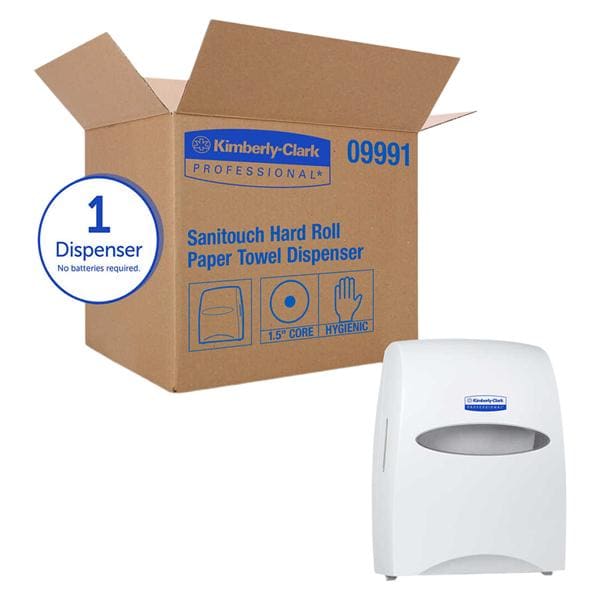 Kimberly Clark Professional -Sanitouch Paper Towel Roll Dispenser White Plastic High Capacity Wall Mount 1/Case 09991