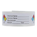 Marketlab Label 2-1/2x3/4" MSDS Chemical Name NFPA 250/Package - 0737
