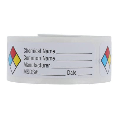 Marketlab Label 2-1/2x3/4" MSDS Chemical Name NFPA 250/Package - 0737