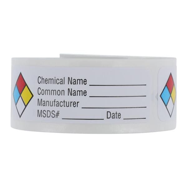 Marketlab Label 2-1/2x3/4" MSDS Chemical Name NFPA 250/Package - 0737