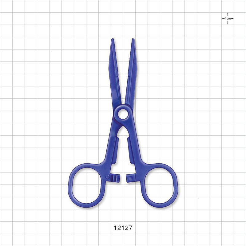 Single-Use Locking Kocher Forceps, Blue - 5.5 inch (140 mm) - 12127