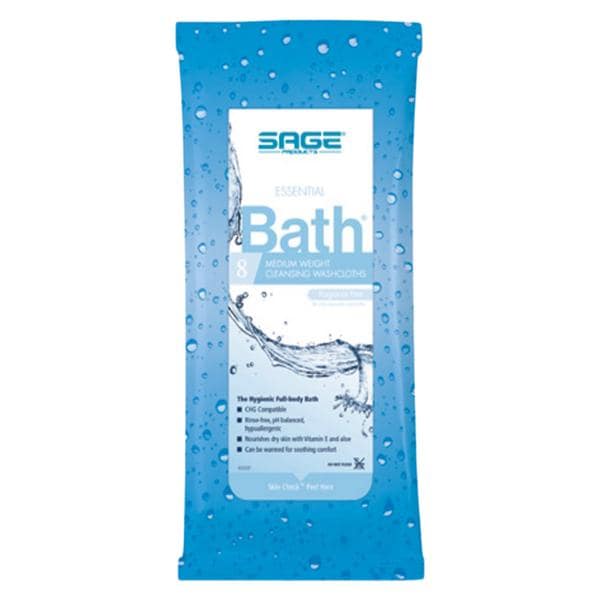 Stryker Sales Corporation Essential Bath Washcloth Fragrance Free Disposable 8x60/Case - 7803