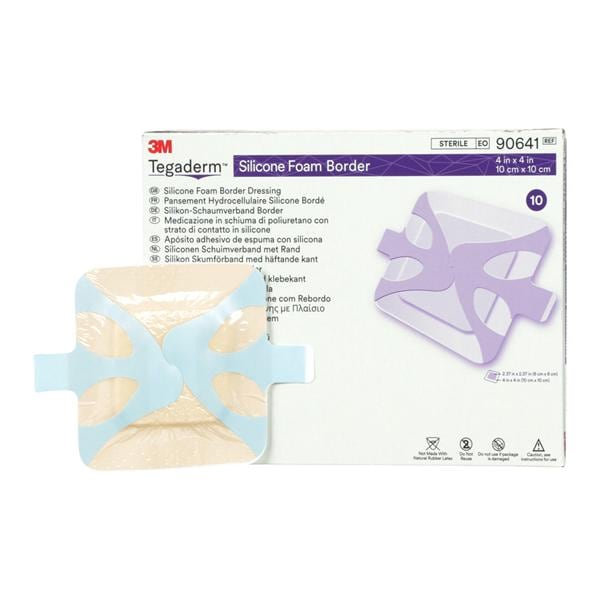 3M Healthcare US Opco LLC Tegaderm Foam Flour Dressing 4x4" Sterile Not Made With Natural Rubber Latex - 90641