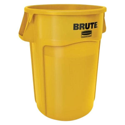 Newell Brands Dist. LLC Can Trash Brute Resin 33.19x26.38" Integrated Cinches w/ Vented/Rounded Handles 3/Case - FG265500YEL