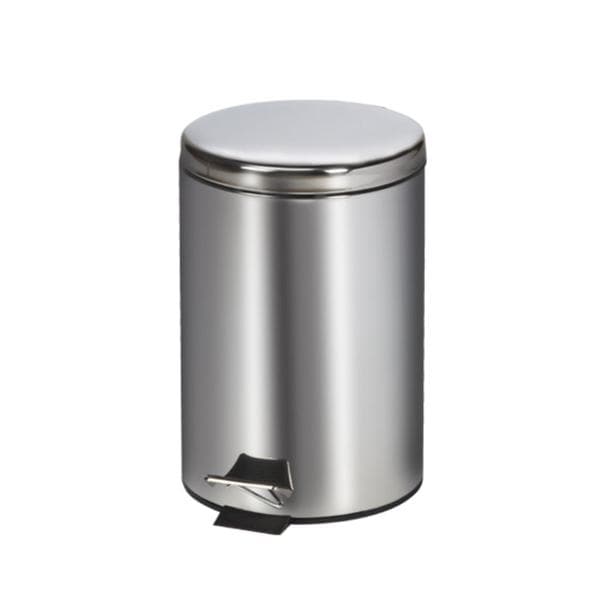 Clinton Industries, Inc. Can Trash Stainless Steel/Enamel Finish Small Step-On Pedal Full-Width Hinge Lid Self-Closing With 2 Biohazard Labels Each - TR-13S
