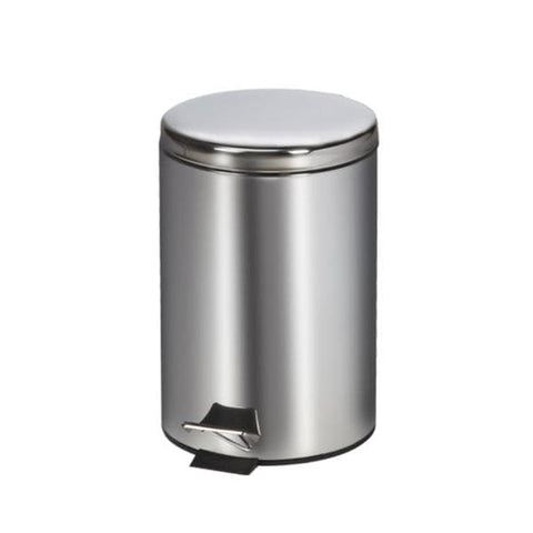 Clinton Industries, Inc. Can Trash Stainless Steel/Enamel Finish Small Step-On Pedal Full-Width Hinge Lid Self-Closing With 2 Biohazard Labels Each - TR-13S