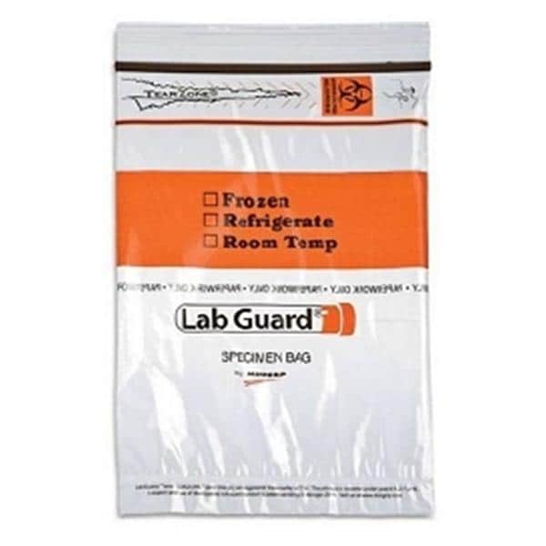 Inteplast -Lab Guard TearZone Transport Bag 6x9" Clear Plastic STAT/Freeze/Refrigerate/Room Temp With Document Pouch For Lab Specimen 1000/Case 14286