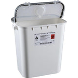 Bemis Healthcare, Inc -Sentinel Sharps Container 8gal Yellow 16-1/2x11-13/16x15-7/8" Plastic Molded-In Handles Non-Sterile Hinge Lid/Gasket/Separate Round Opening Lid Each, 10 EA/CA 208 004