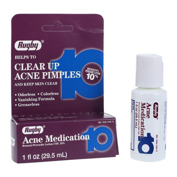 Major-Rugby Pharmaceuticals Lotion Benzoyl Peroxide 10% 1oz/Bottle - 00536105875