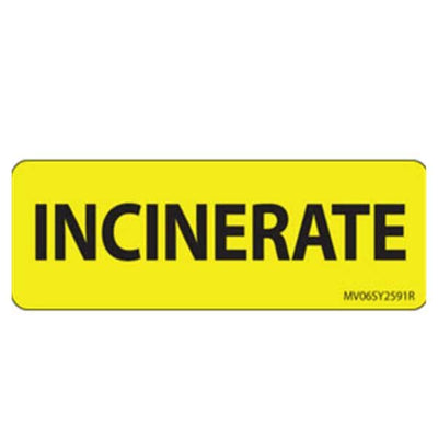 Precision Dynamics Corp. Label Paper Incinerate Yellow 2-15/16x1" 1" Core 5/Box - MV06SY2591R
