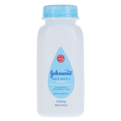 J&J Consumer Products Johnson's Powder Cornstarch/Aloe/Vitamin E Baby White Disposable Unisex Hypoallergenic 1.5oz/Bottle, 96 BT/CA - 100525600