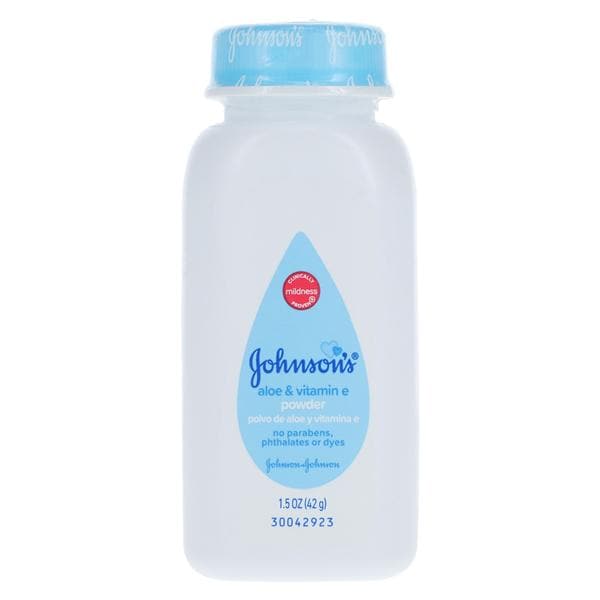 J&J Consumer Products Johnson's Powder Cornstarch/Aloe/Vitamin E Baby White Disposable Unisex Hypoallergenic 1.5oz/Bottle, 96 BT/CA - 100525600