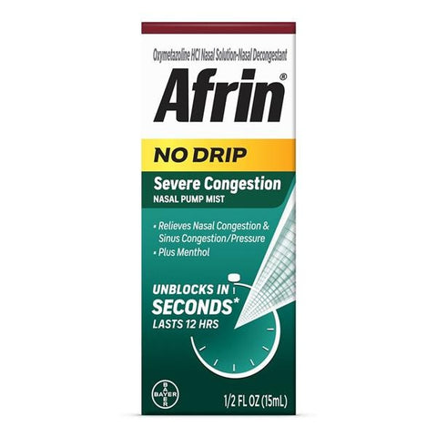 Bayer Consumer Products Afrin Severe Congestion Nasal Decongestant Mist Spray 0.05% 15ml/Bottle - 2946978