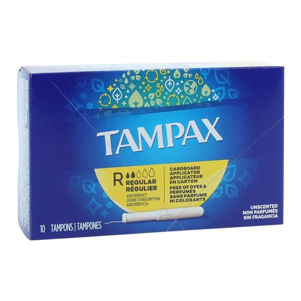 Procter & Gamble Dist Tampax Sanitary Tampon Regular 10/Box, 48 BX/CA - 7301020831