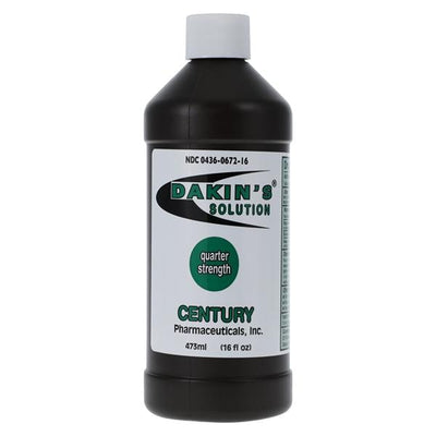 Century Pharamaceuticals, Inc Dakins Solution Quarter Strength 0.125% 16oz/Bottle - 3906252