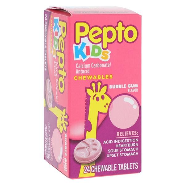 Procter & Gamble Pharmaceutic Pepto-Bismol Children Chewable Tablets 400mg Bubble Gum 24/Bottle - 3683489