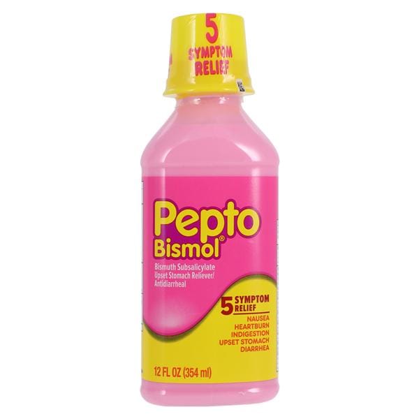 Procter & Gamble Dist Pepto-Bismol Antacid/Antidiarrhea Liquid 262mg Original 12oz/Bottle, 12 BT/CA - 149003942