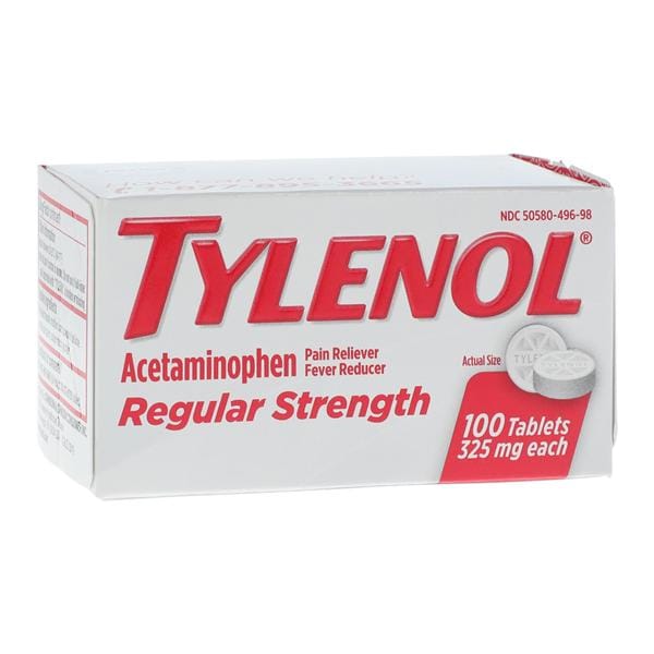 Johnson & Johnson Consumer Tylenol Pain Reliever/Fever Reducer Tablets 325mg 100/Bottle, 72 BT/CA - 304966000