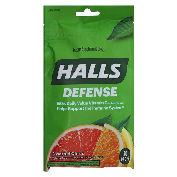 Mondelez International, Inc. Halls Defense Cough Drops 2.25 Citrus 30/Bag - 2971133