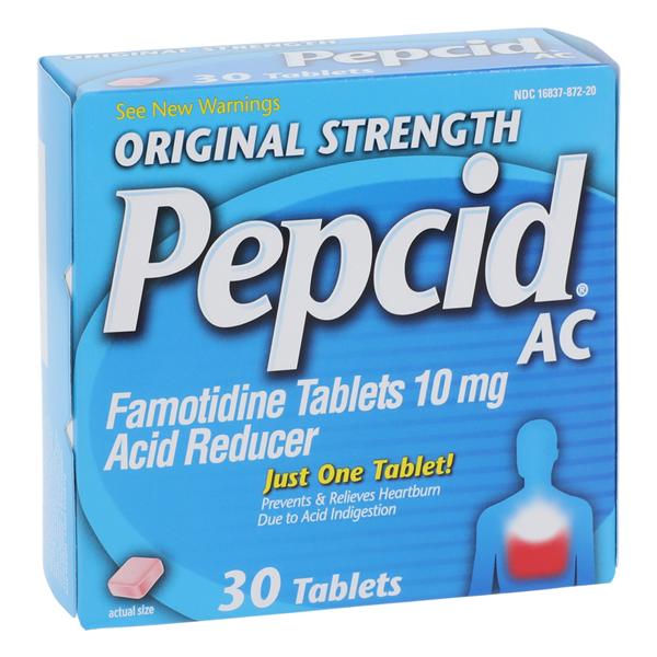 Johnson & Johnson Consumer Pepcid AC Antacid Tablets 10mg Original 30/Package, 36 PK/CA - 048723000