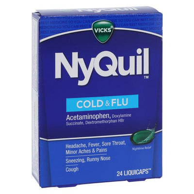 Procter & Gamble Dist Nyquil Cold/Flu LiquiCaps 10mg 24/Box, 24 BX/CA - 2390001440