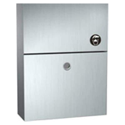 American Specialties, Inc Cabinet Napkin Disposal Hinge Lid Self-Closing Surface Mount With Safety-Edged Finger Grip Each - 10-0473-A