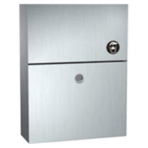 American Specialties, Inc Cabinet Napkin Disposal Hinge Lid Self-Closing Surface Mount With Safety-Edged Finger Grip Each - 10-0473-A