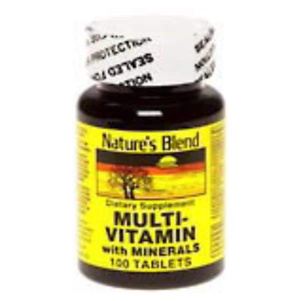 National Vitamin Company Nature's Blend Multivitamin/Supplement Tablets 100/Bottle - 2438117