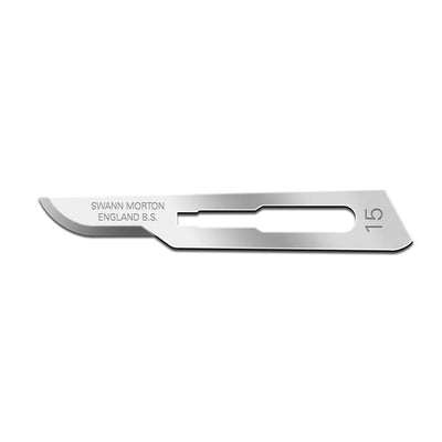 Cincinnati Surgical Co Swann Morton Stainless Steel Sterile Surgical Scalpel Blade Size 15 Disp 100/Bx - 01SM15