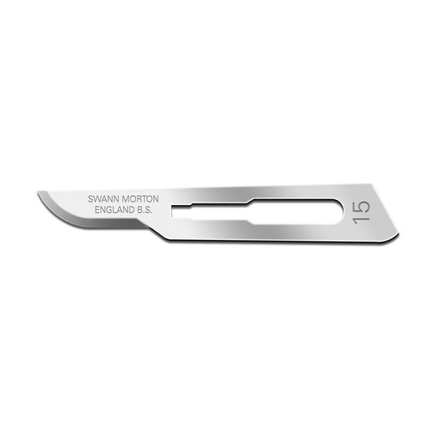 Cincinnati Surgical Co Swann Morton Stainless Steel Sterile Surgical Scalpel Blade Size 15 Disp 100/Bx - 01SM15