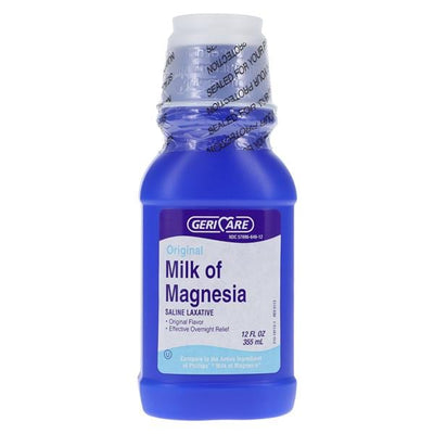Geri-Care Pharmaceuticals Milk of Magnesia Stool Softener Liquid Original 12oz/Bottle - QMOM12GCP