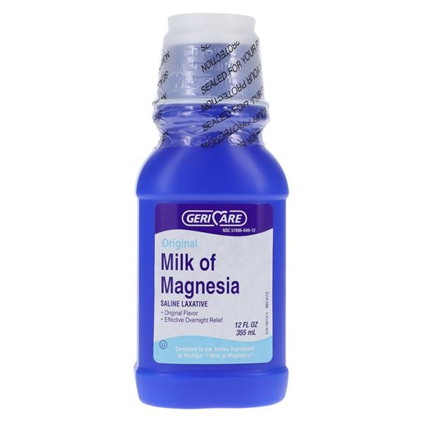 Geri-Care Pharmaceuticals Milk of Magnesia Stool Softener Liquid Original 12oz/Bottle - QMOM12GCP