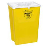 Abm North America Corp -MedSMART Sharps Container 18gal Yellow 14.5x9x25.5" Double Lid Horizontal Drop Polyethylene Lateral/Central Handles Reusable Each, 7 EA/CA 242497
