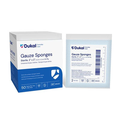 Dukal LLC Basic Care 100% Woven Cotton Gauze Sponge 2x2" 8-Ply Sterile - 8500